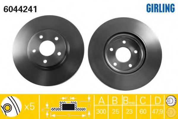 GIRLING 6044241 Тормозной диск для VOLVO (Вольво) GIRLING 6044241 Тормозной диск для VOLVO (Вольво)