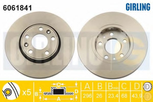 GIRLING 6061841 Тормозной диск для RENAULT GRAND SCNIC III (Рено Гранд сценик 3) GIRLING 6061841 Тормозной диск для RENAULT GRAND SCNIC III (Рено Гранд сценик 3)