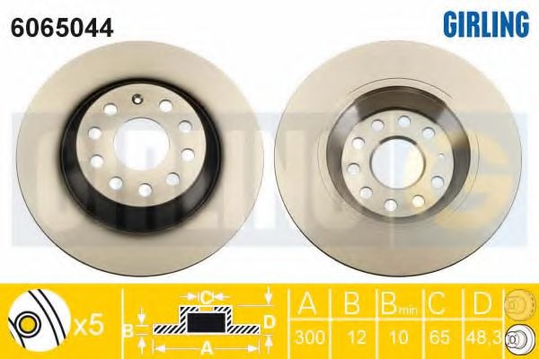 GIRLING 6065044 Тормозной диск для VOLKSWAGEN (Фольксваген)