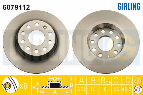 GIRLING 6079112 Тормозной диск для SEAT (Сеат) GIRLING 6079112 Тормозной диск для SEAT (Сеат)