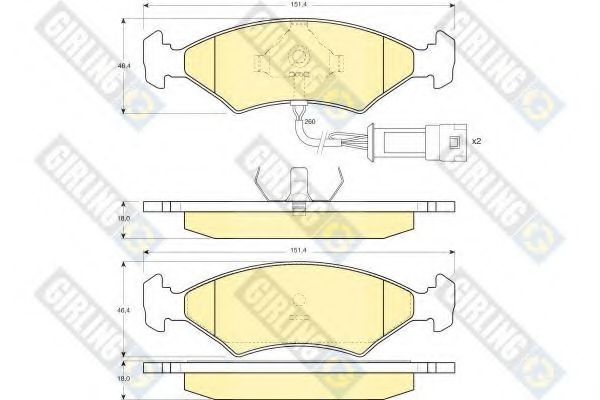 GIRLING 6102382 Тормозные колодки для FORD FIESTA (Форд Фиэста) GIRLING 6102382 Тормозные колодки для FORD FIESTA (Форд Фиэста)