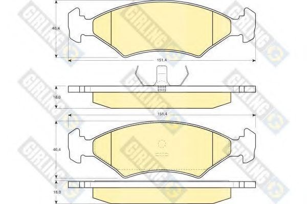 GIRLING 6102552 Тормозные колодки для FORD FIESTA (Форд Фиэста) GIRLING 6102552 Тормозные колодки для FORD FIESTA (Форд Фиэста)