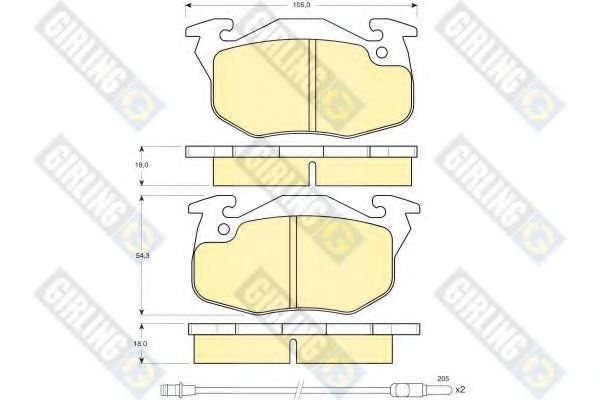 GIRLING 6103273 Тормозные колодки для PEUGEOT 205 II (Пежо 205 2) GIRLING 6103273 Тормозные колодки для PEUGEOT 205 II (Пежо 205 2)