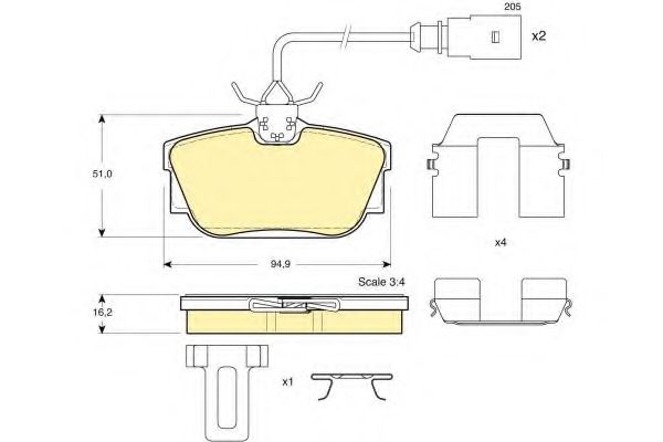 GIRLING 6113261 Тормозные колодки для VOLKSWAGEN (Фольксваген) GIRLING 6113261 Тормозные колодки для VOLKSWAGEN (Фольксваген)