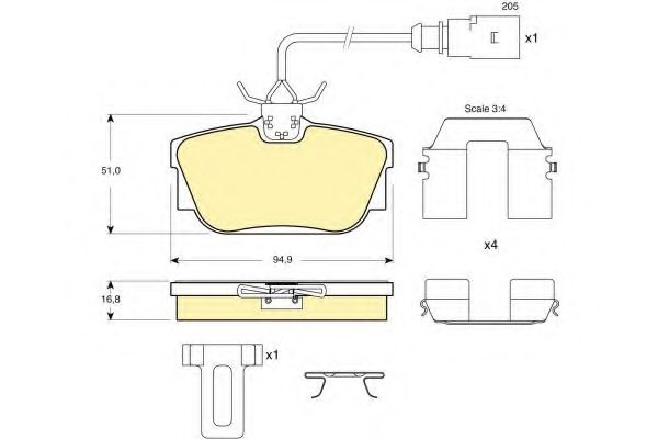 GIRLING 6113691 Тормозные колодки для VOLKSWAGEN (Фольксваген) GIRLING 6113691 Тормозные колодки для VOLKSWAGEN (Фольксваген)