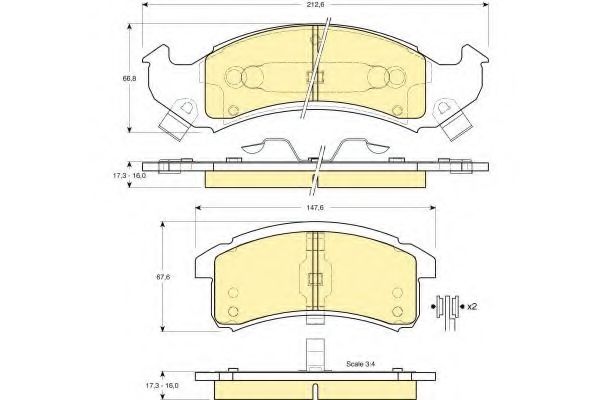 GIRLING 6140549 Тормозные колодки для BUICK (Бьюик) GIRLING 6140549 Тормозные колодки для BUICK (Бьюик)