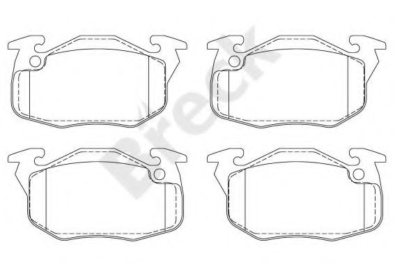 BRECK 20905 00 702 10 Тормозные колодки для PEUGEOT 205 II (Пежо 205 2) BRECK 20905 00 702 10 Тормозные колодки для PEUGEOT 205 II (Пежо 205 2)
