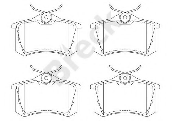 BRECK 20961 00 704 00 Тормозные колодки для RENAULT SCNIC II (Рено Сценик 2) BRECK 20961 00 704 00 Тормозные колодки для RENAULT SCNIC II (Рено Сценик 2)