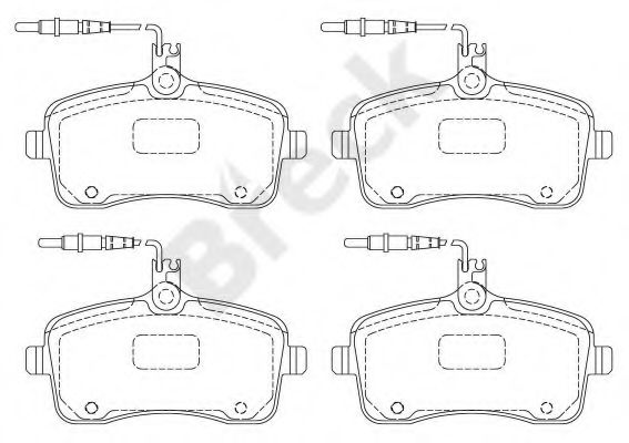 BRECK 24134 00 701 10 Тормозные колодки для PEUGEOT 407 (Пежо 407) BRECK 24134 00 701 10 Тормозные колодки для PEUGEOT 407 (Пежо 407)