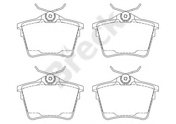 BRECK 24135 00 704 00 Тормозные колодки для PEUGEOT 407 (Пежо 407) BRECK 24135 00 704 00 Тормозные колодки для PEUGEOT 407 (Пежо 407)