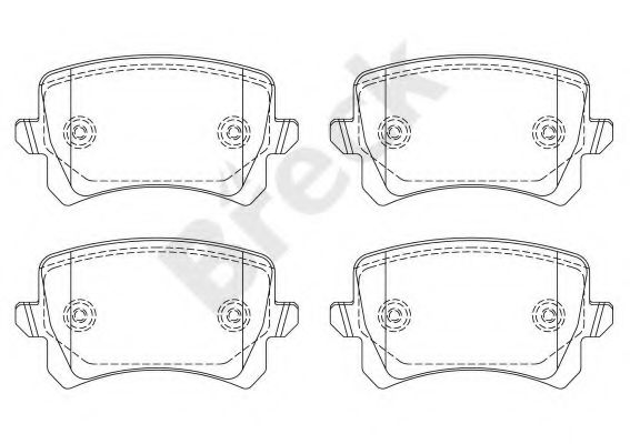 BRECK 24483 00 704 10 Тормозные колодки для VOLKSWAGEN (Фольксваген) BRECK 24483 00 704 10 Тормозные колодки для VOLKSWAGEN (Фольксваген)