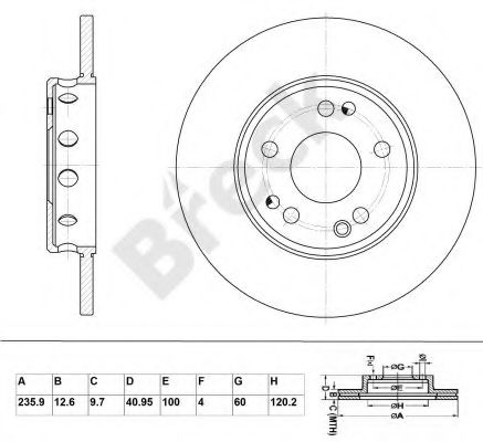 BRECK BR 010 SA100 Тормозной диск для OPEL ASCONA C (Опель Асcона c) BRECK BR 010 SA100 Тормозной диск для OPEL ASCONA C (Опель Асcона c)