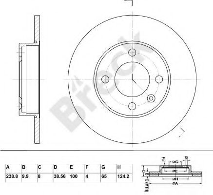 BRECK BR 018 SA100 Тормозной диск для VOLKSWAGEN JETTA (Фольксваген Жэтта) BRECK BR 018 SA100 Тормозной диск для VOLKSWAGEN JETTA (Фольксваген Жэтта)