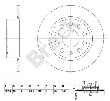 BRECK BR 029 SA100 Тормозной диск для SEAT (Сеат) BRECK BR 029 SA100 Тормозной диск для SEAT (Сеат)