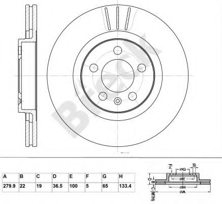 BRECK BR 303 VA100 Тормозной диск для VOLKSWAGEN GOLF IV (Фольксваген Гольф 4) BRECK BR 303 VA100 Тормозной диск для VOLKSWAGEN GOLF IV (Фольксваген Гольф 4)