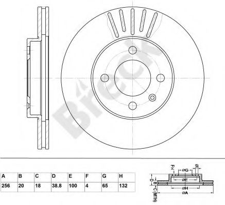 BRECK BR 313 VA100 Тормозной диск для VOLKSWAGEN JETTA III (Фольксваген Джетта 3) BRECK BR 313 VA100 Тормозной диск для VOLKSWAGEN JETTA III (Фольксваген Джетта 3)
