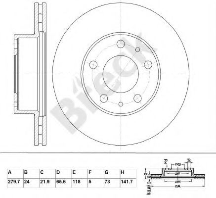 BRECK BR 323 VA100 Тормозной диск для FIAT (Фиат) BRECK BR 323 VA100 Тормозной диск для FIAT (Фиат)