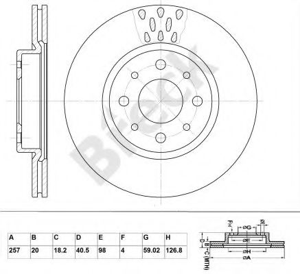BRECK BR 324 VA100 Тормозной диск для FIAT (Фиат) BRECK BR 324 VA100 Тормозной диск для FIAT (Фиат)