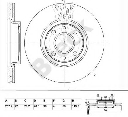 BRECK BR 326 VA100 Тормозной диск для FIAT (Фиат) BRECK BR 326 VA100 Тормозной диск для FIAT (Фиат)