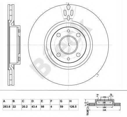 BRECK BR 376 VA100 Тормозной диск для FIAT (Фиат) BRECK BR 376 VA100 Тормозной диск для FIAT (Фиат)