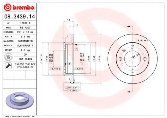 AP 10027 E Тормозной диск для FORD FIESTA (Форд Фиэста) AP 10027 E Тормозной диск для FORD FIESTA (Форд Фиэста)