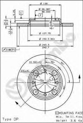 AP 14122 Тормозной диск для MITSUBISHI TREDIA (Митсубиши/митсубиси Трэдиа) AP 14122 Тормозной диск для MITSUBISHI TREDIA (Митсубиши/митсубиси Трэдиа)