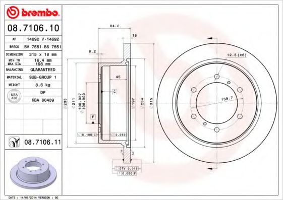AP 14692 Тормозной диск для MITSUBISHI CHALLENGER (Митсубиши/митсубиси Чаллэнгэр) AP 14692 Тормозной диск для MITSUBISHI CHALLENGER (Митсубиши/митсубиси Чаллэнгэр)
