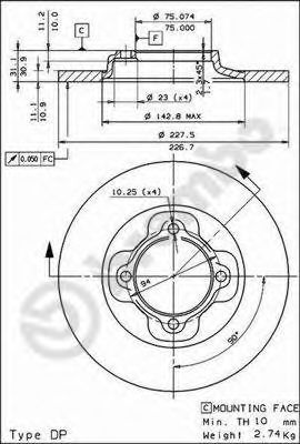 AP 19006 Тормозной диск для MAZDA GLC II (Мазда Глc 2) AP 19006 Тормозной диск для MAZDA GLC II (Мазда Глc 2)