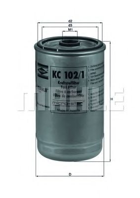 MAHLE ORIGINAL KC 102/1 Топливный фильтр для MAN M 90 (Ман М 90) MAHLE ORIGINAL KC 102/1 Топливный фильтр для MAN M 90 (Ман М 90)