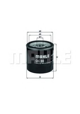 MAHLE ORIGINAL OC 90 OF Масляный фильтр для OPEL TIGRA (Опель Тигра) MAHLE ORIGINAL OC 90 OF Масляный фильтр для OPEL TIGRA (Опель Тигра)