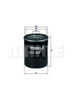 MAHLE ORIGINAL OC 986 Масляный фильтр для FIAT 500 C (Фиат 500 c) MAHLE ORIGINAL OC 986 Масляный фильтр для FIAT 500 C (Фиат 500 c)
