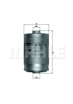 MAHLE ORIGINAL KL 36 Топливный фильтр для AUDI V8 (Ауди V8) MAHLE ORIGINAL KL 36 Топливный фильтр для AUDI V8 (Ауди V8)