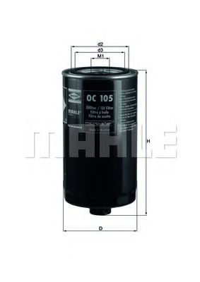 MAHLE ORIGINAL OC 105 Масляный фильтр для VOLKSWAGEN T4 MULTIVAN (Фольксваген Т4 мултиvан) MAHLE ORIGINAL OC 105 Масляный фильтр для VOLKSWAGEN T4 MULTIVAN (Фольксваген Т4 мултиvан)