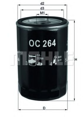 MAHLE ORIGINAL OC 264 Масляный фильтр для VOLKSWAGEN JETTA V (Фольксваген Джетта 5) MAHLE ORIGINAL OC 264 Масляный фильтр для VOLKSWAGEN JETTA V (Фольксваген Джетта 5)