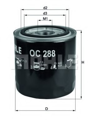 MAHLE ORIGINAL OC 288 Масляный фильтр для JEEP (Джип) MAHLE ORIGINAL OC 288 Масляный фильтр для JEEP (Джип)