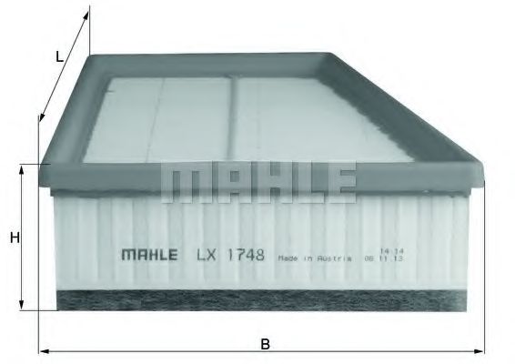 MAHLE ORIGINAL LX 1748 Воздушный фильтр для RENAULT FLUENCE (Рено Флюенс) MAHLE ORIGINAL LX 1748 Воздушный фильтр для RENAULT FLUENCE (Рено Флюенс)