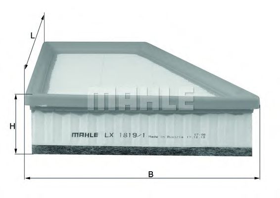 MAHLE ORIGINAL LX 1819/1 Воздушный фильтр для RENAULT (Рено) MAHLE ORIGINAL LX 1819/1 Воздушный фильтр для RENAULT (Рено)