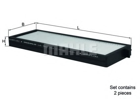 MAHLE ORIGINAL LA 912/S Фильтр, воздух во внутренном пространстве для HYUNDAI (Хендай)