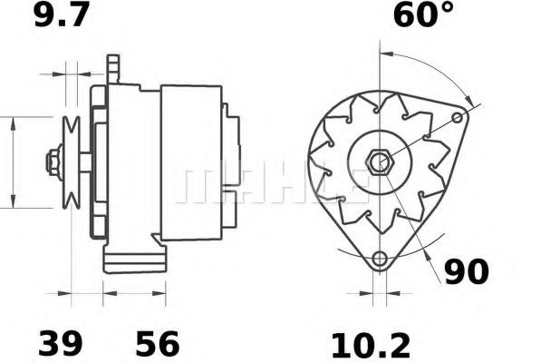 MAHLE ORIGINAL MG 593 Генератор для PEUGEOT 205 I (Пежо 205 и) MAHLE ORIGINAL MG 593 Генератор для PEUGEOT 205 I (Пежо 205 и)