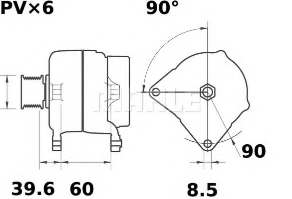 MAHLE ORIGINAL MG 557 Генератор для VOLKSWAGEN LUPO (Фольксваген Лупо) MAHLE ORIGINAL MG 557 Генератор для VOLKSWAGEN LUPO (Фольксваген Лупо)