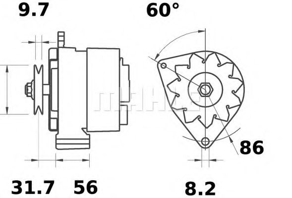 MAHLE ORIGINAL MG 531 Генератор для AUDI 100 (Ауди 100) MAHLE ORIGINAL MG 531 Генератор для AUDI 100 (Ауди 100)