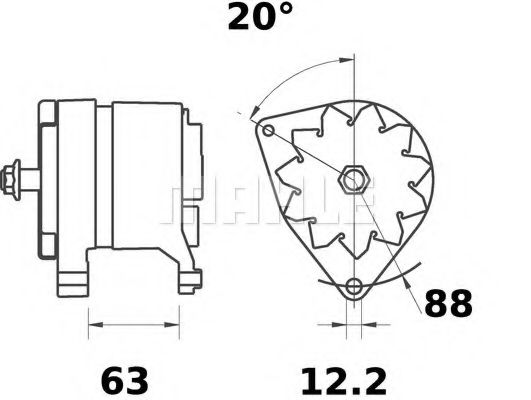 MAHLE ORIGINAL MG 446 Генератор для IVECO (Ивеко) MAHLE ORIGINAL MG 446 Генератор для IVECO (Ивеко)