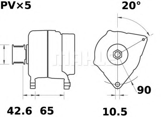 MAHLE ORIGINAL MG 405 Генератор для CITROËN XM (CитроËн Хм) MAHLE ORIGINAL MG 405 Генератор для CITROËN XM (CитроËн Хм)
