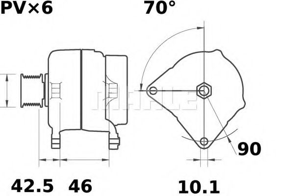 MAHLE ORIGINAL MG 356 Генератор для PEUGEOT 206 SW (Пежо 206 св) MAHLE ORIGINAL MG 356 Генератор для PEUGEOT 206 SW (Пежо 206 св)
