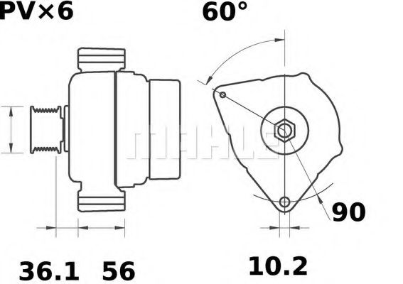 MAHLE ORIGINAL MG 352 Генератор для MERCEDES-BENZ CLK (Мэрcэдэс-бэнз Слк) MAHLE ORIGINAL MG 352 Генератор для MERCEDES-BENZ CLK (Мэрcэдэс-бэнз Слк)