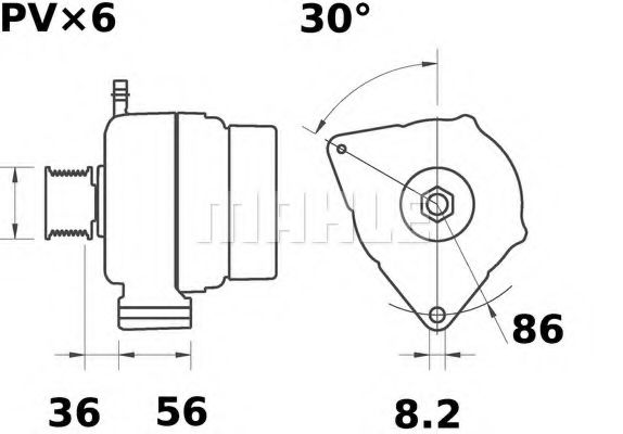 MAHLE ORIGINAL MG 186 Генератор для LADA 111 (Лада 111) MAHLE ORIGINAL MG 186 Генератор для LADA 111 (Лада 111)