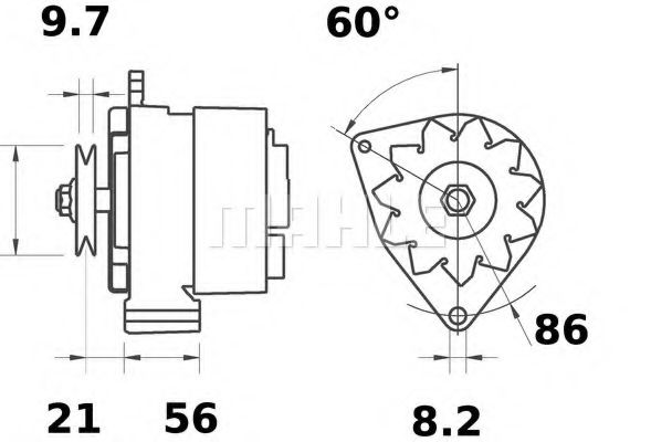MAHLE ORIGINAL MG 188 Генератор для AUDI 100 (Ауди 100) MAHLE ORIGINAL MG 188 Генератор для AUDI 100 (Ауди 100)