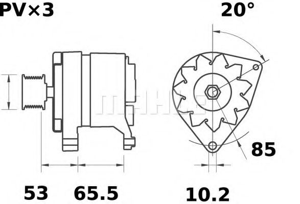 MAHLE ORIGINAL MG 155 Генератор для RENAULT EXTRA (Рено Эxтра) MAHLE ORIGINAL MG 155 Генератор для RENAULT EXTRA (Рено Эxтра)