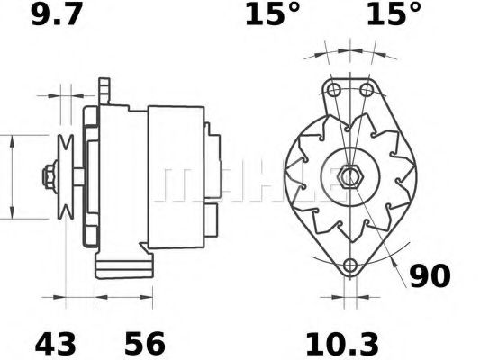 MAHLE ORIGINAL MG 95 Генератор для VOLKSWAGEN POLO (Фольксваген Поло) MAHLE ORIGINAL MG 95 Генератор для VOLKSWAGEN POLO (Фольксваген Поло)