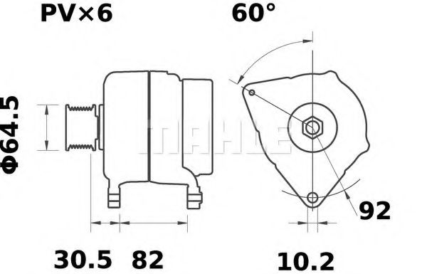 MAHLE ORIGINAL MG 57 Генератор для AUDI 80 (Ауди 80) MAHLE ORIGINAL MG 57 Генератор для AUDI 80 (Ауди 80)